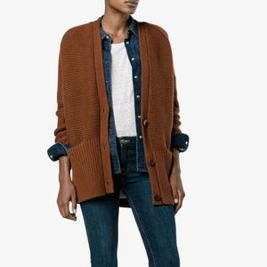 Vince Wool Cashmere Blend Waffle Knit Cardigan